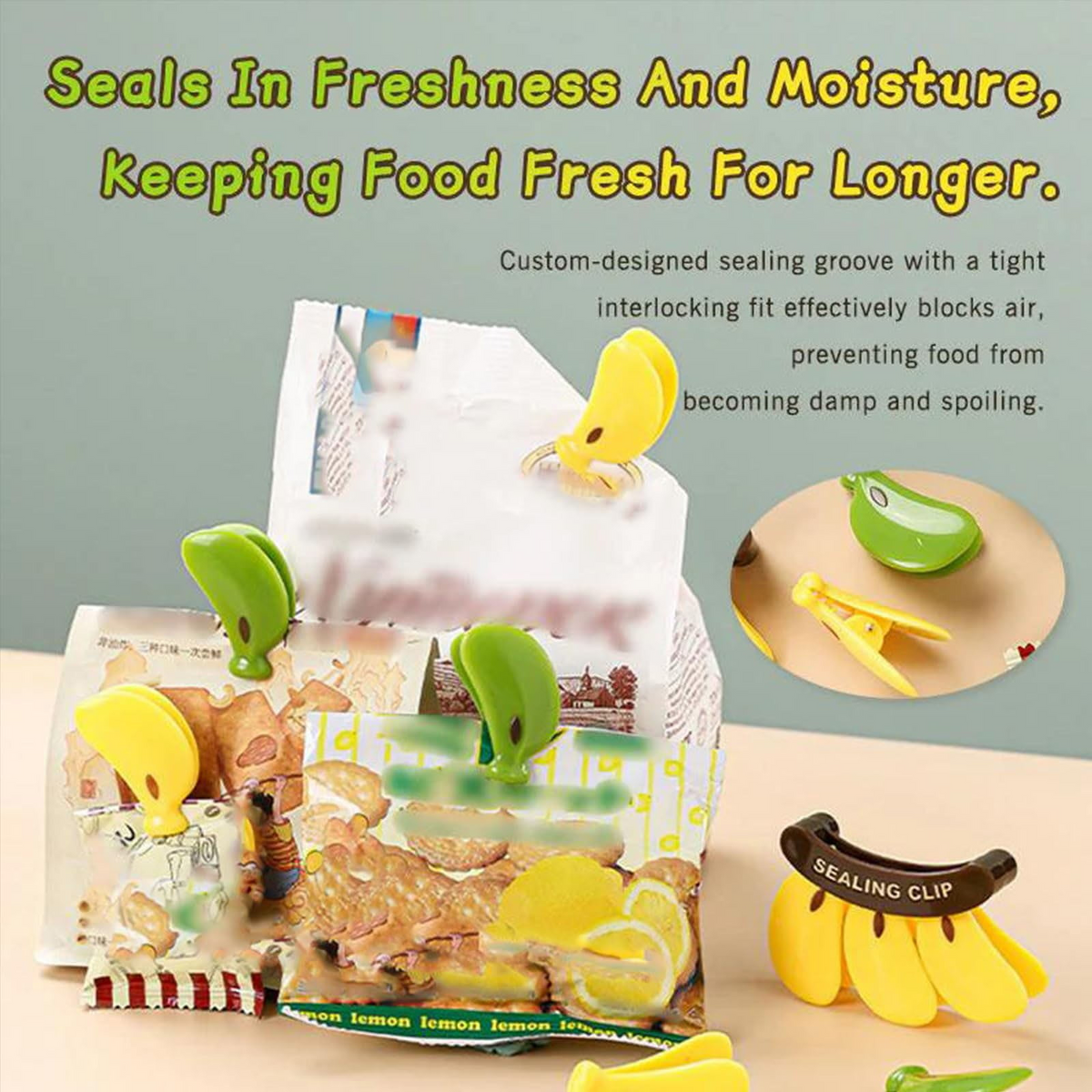 Magnetic banana sealing clip with airtight food seal compact size