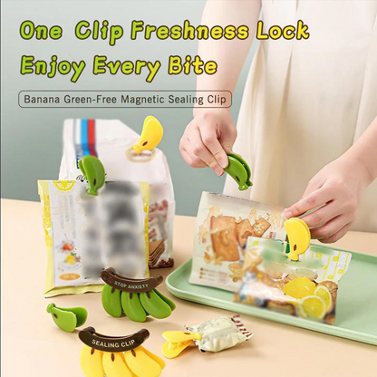 Magnetic banana sealing clip with airtight food seal compact size
