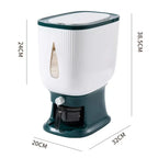 10kg Rice Dispenser and Cereal Storage Box with Automatic Measuring Function