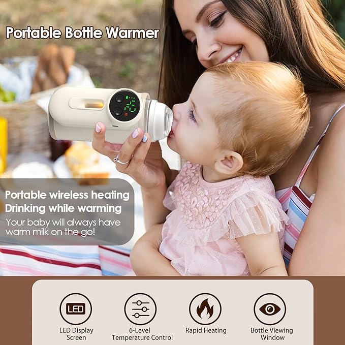 Portable Baby Bottle Warmer Temperature Display Portable Bottle Warmer Pouch Case