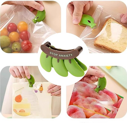 Magnetic banana sealing clip with airtight food seal compact size