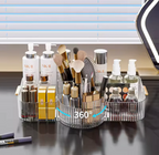 60° Rotating Luxury Makeup Organizer with Brush & Cosmetic Storage