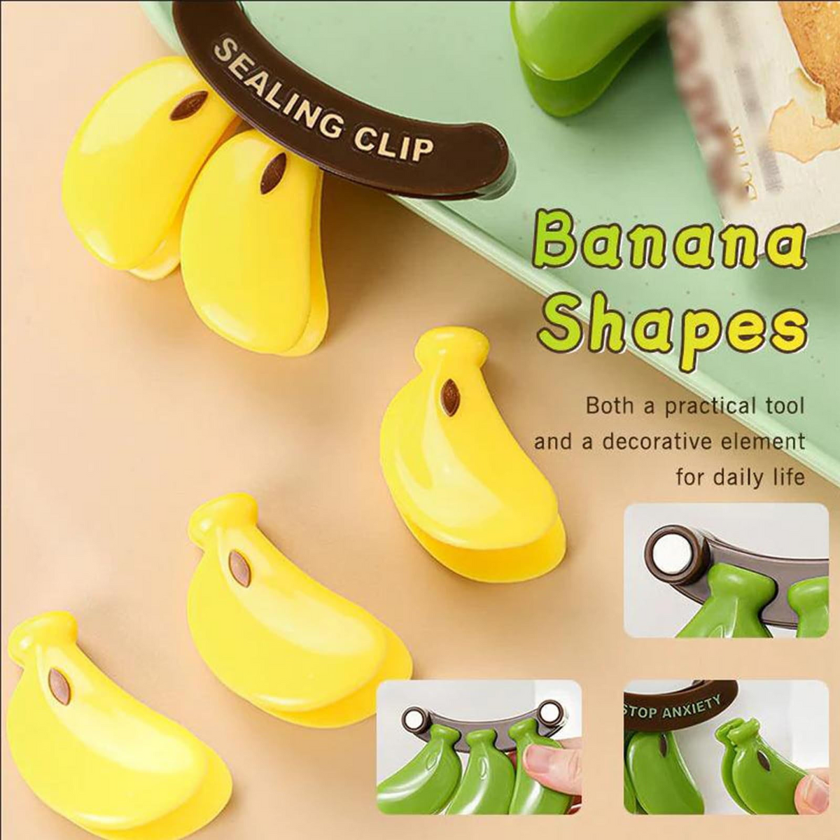 Magnetic banana sealing clip with airtight food seal compact size