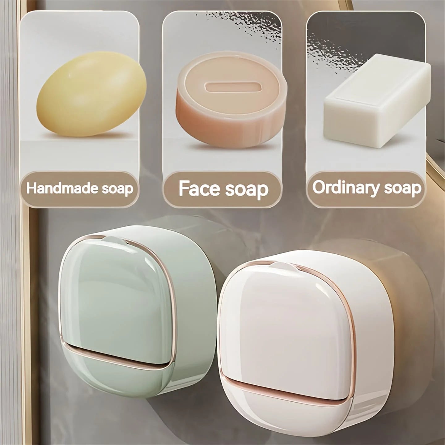 Wall-Mounted Soap Box Bathroom Drain Soap Dishes