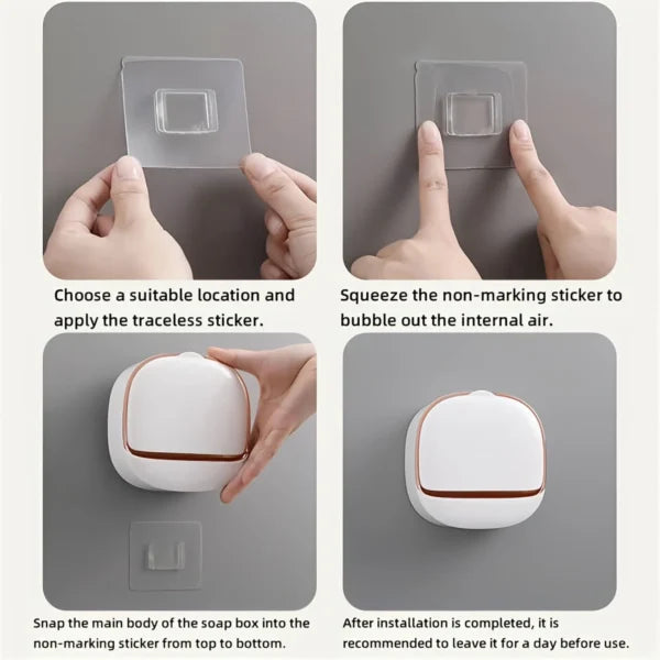 Wall-Mounted Soap Box Bathroom Drain Soap Dishes