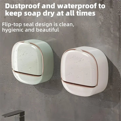 Wall-Mounted Soap Box Bathroom Drain Soap Dishes