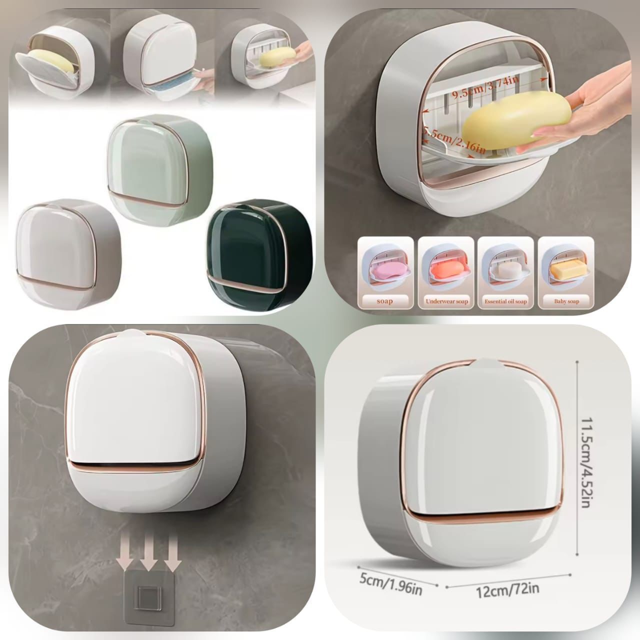Wall-Mounted Soap Box Bathroom Drain Soap Dishes