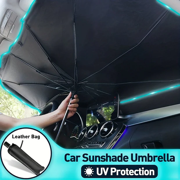 Universal Foldable Car Windshield Sunshade Umbrella – UV & Heat Protection for All Cars ☀️🚗