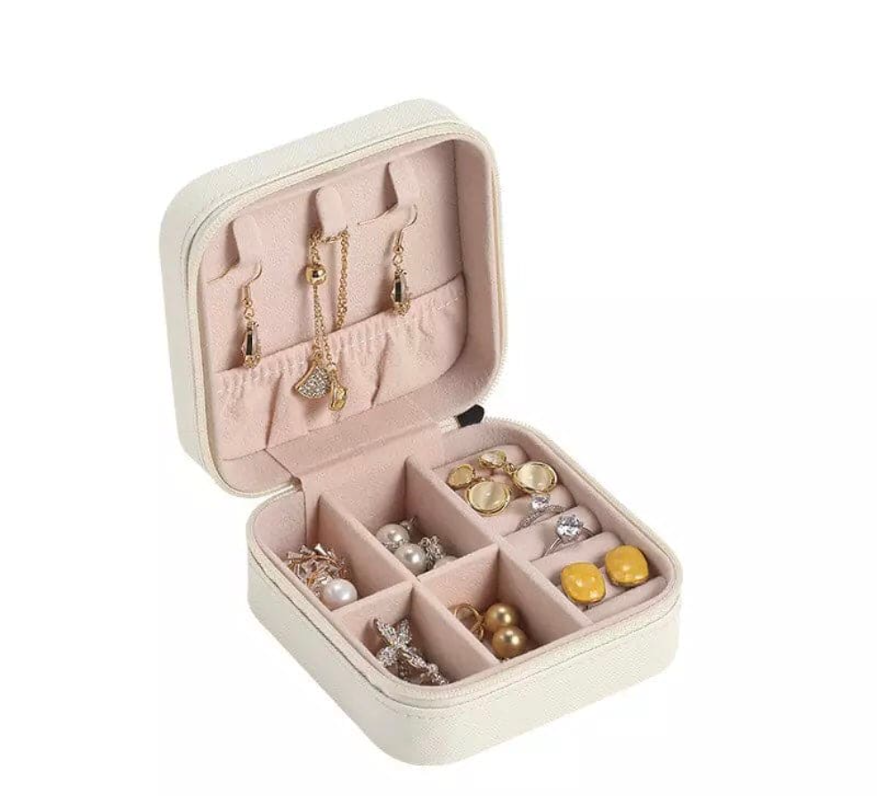 ini leather square jewelry box, luxury compact cosmetic storage case