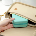 ini leather square jewelry box, luxury compact cosmetic storage case