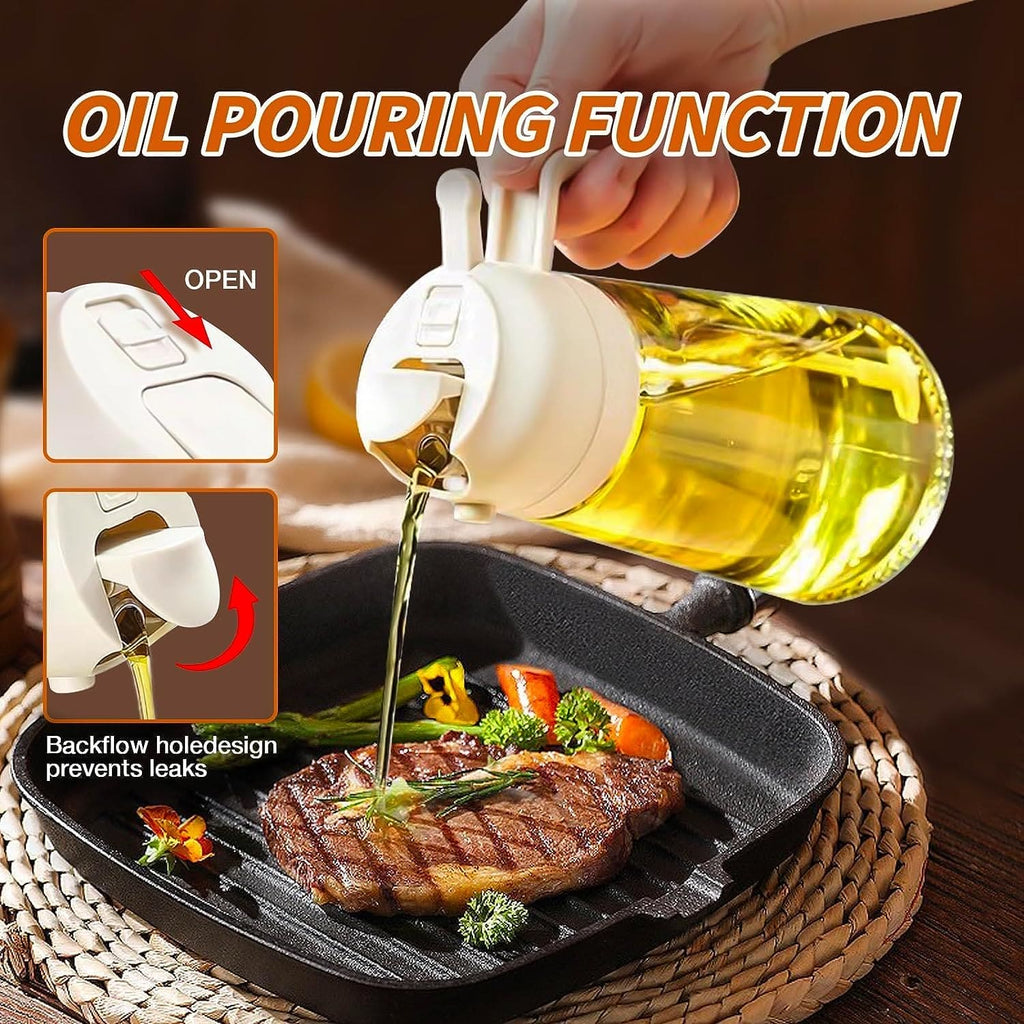 2 In 1 Glass Oil Spray Dispenser 470 ML