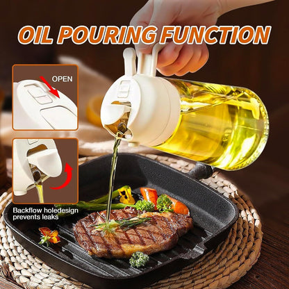 2 In 1 Glass Oil Spray Dispenser 470 ML